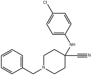 1-benzyl-4-[(4-chlorophenyl)amino]piperidine-4-carbonitrile  Structure