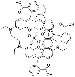 tris[9-(2-carboxyphenyl)-3,6-bis(diethylamino)xanthylium] phosphate Structure