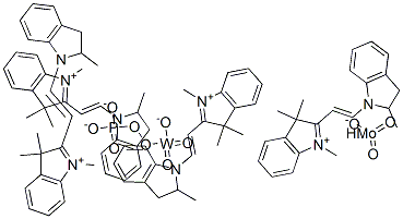 3H-Indolium, 2-[2-(2,3-dihydro-2-methyl-1H-indol-1-yl)ethenyl]-1,3,3-trimethyl-, molybdatetungstatephosphate  구조식 이미지