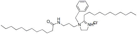 1-benzyl-4,5-dihydro-1-[3-[(1-oxododecyl)amino]propyl]-2-undecyl-1H-imidazolium chloride Structure