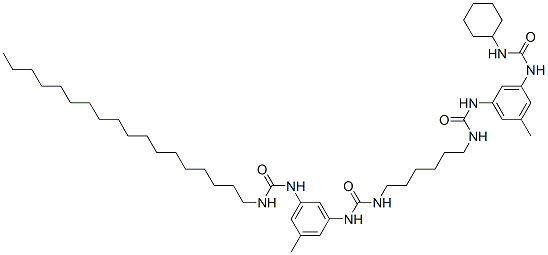 1-[6-[[[[3-[[(cyclohexylamino)carbonyl]amino]-5-methylphenyl]amino]carbonyl]amino]hexyl]-3-[3-methyl-5-[[(octadecylamino)carbonyl]amino]phenyl]urea 구조식 이미지