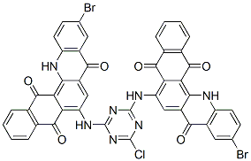 6,6'-[(6-chloro-1,3,5-triazine-2,4-diyl)diimino]bis[10-bromonaphth[2,3-c]acridine-5,8,14(13H)-trione] 구조식 이미지