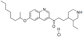 3-(3-ethyl-4-piperidyl)-1-[6-[(1-methylheptyl)oxy]-3-quinolyl]propan-1-one monohydrochloride Structure