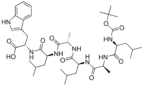 (2S)-3-(1H-indol-3-yl)-2-[[(2S)-4-methyl-2-[[(2S)-2-[[(2S)-4-methyl-2- [[(2S)-2-[[(2S)-4-methyl-2-(tert-butoxycarbonylamino)pentanoyl]amino]p ropanoyl]amino]pentanoyl]amino]propanoyl]amino]pentanoyl]amino]propano ic acid 구조식 이미지