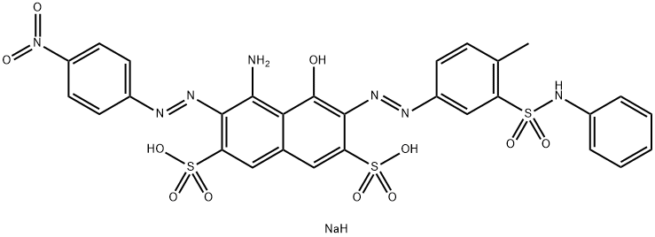 disodium 4-amino-5-hydroxy-6-[[4-methyl-3-[(phenylamino)sulphonyl]phenyl]azo]-3-[(4-nitrophenyl)azo]naphthalene-2,7-disulphonate 구조식 이미지