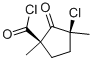 Cyclopentanecarbonyl chloride, 3-chloro-1,3-dimethyl-2-oxo-, trans- (9CI) Structure