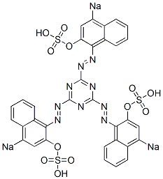 2,4,6-Tris(2-hydroxy-4-sodiosulfo-1-naphtylazo)-1,3,5-triazine 구조식 이미지