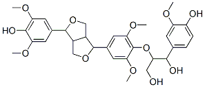 2-[2,6-Dimethoxy-4-[tetrahydro-4-(4-hydroxy-3,5-dimethoxyphenyl)-1H,3H-furo[3,4-c]furan-1-yl]phenoxy]-1-(4-hydroxy-3-methoxyphenyl)-1,3-propanediol 구조식 이미지