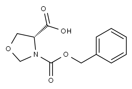 (R)-(+)-3-(Benzyloxycarbonyl)-4-oxazolidinecarboxylic acid 구조식 이미지