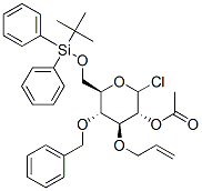 2-O-아세틸-3-O-알릴-4-O-벤질-6-O-tert-부틸디페닐실릴글루코피라노실클로라이드 구조식 이미지