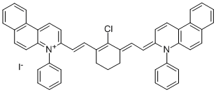 3-[(E)-2-(2-CHLORO-3-((E)-2-[4-PHENYLBENZO[F]QUINOLIN-3(4H)-YLIDENE]ETHYLIDENE)-1-CYCLOHEXEN-1-YL)ETHENYL]-4-PHENYLBENZO[F]QUINOLINIUM IODIDE Structure