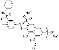 disodium 5-(acetylamino)-4-hydroxy-3-[[4-methyl-3-[(phenylamino)sulphonyl]phenyl]azo]naphthalene-2,7-disulphonate 구조식 이미지