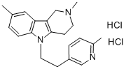 2,3,4,5-Tetrahydro-2,8-dimethyl-5-[2-(6-methyl-3-pyridyl)ethyl]-1H-pyrido[4,3-b]indole dihydrochloride Structure