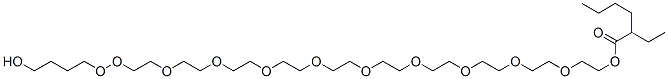 헥산산,2-에틸-,35-하이드록시-3,6,9,12,15,18,21,24,27,30,31-운데카옥사펜타트리아콘트-1-일에스테르 구조식 이미지