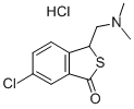 Benzo(c)thiophen-1(3H)-one, 6-chloro-3-((dimethylamino)methyl)-, hydro chloride Structure