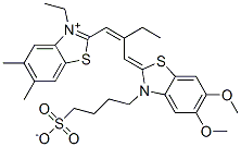 2-[2-[[5,6-dimethoxy-3-(4-sulphonatobutyl)-3H-benzothiazol-2-ylidene]methyl]but-1-enyl]-3-ethyl-5,6-dimethylbenzothiazolium Structure