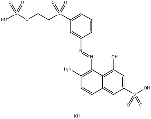 dipotassium 6-amino-4-hydroxy-5-[[3-[[2-(sulphonatooxy)ethyl]sulphonyl]phenyl]azo]naphthalene-2-sulphonate 구조식 이미지