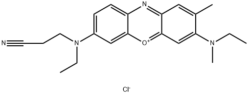 7-[(2-cyanoethyl)ethylamino]-3-(ethylmethylamino)-2-methylphenoxazin-5-ium chloride 구조식 이미지