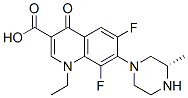 3-Quinolinecarboxylic acid, 1-ethyl-6,8-difluoro-1,4-dihydro-7-(3-methyl-1-piperazinyl)-4-oxo-, (S)- Structure
