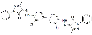 (4Z)-4-[[2-chloro-4-[3-chloro-4-[(2Z)-2-(3-methyl-5-oxo-1-phenyl-pyrazol-4-ylidene)hydrazinyl]phenyl]phenyl]hydrazinylidene]-5-methyl-2-phenyl-pyrazol-3-one 구조식 이미지