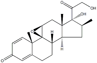 9β,11β-Epoxy-17,21-dihydroxy-16β-methylpregna-1,4-diene-3,20-dione  구조식 이미지