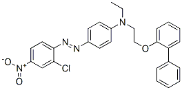 N-[2-(1,1'-Biphenyl-2-yloxy)ethyl]-N-ethyl-4-(2-chloro-4-nitrophenylazo)aniline 구조식 이미지