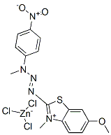 6-Methoxy-3-methyl-2-[3-methyl-3- (p-nitrophenyl)-1-triazeno]benzothiazolium trichlorozincate 구조식 이미지