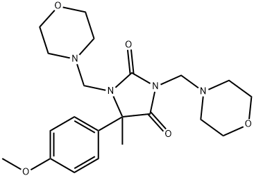 1,3-Bis(morpholinomethyl)-5-(p-methoxyphenyl)-5-methylhydantoin Structure