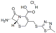 (6R-trans)-7-amino-3-[[(5-methyl-1,3,4-thiadiazol-2-yl)thio]methyl]-8-oxo-5-thia-1-azabicyclo[4.2.0]oct-2-ene-2-carboxylic acid monohydrochloride  구조식 이미지