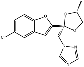 cis-1-((2-(5-Chloro-2-benzofuranyl)-4-methyl-1,3-dioxolan-2-yl)methyl) -1H-1,2,4-triazole 구조식 이미지