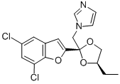 1H-Imidazole, 1-((2-(5,7-dichloro-2-benzofuranyl)-4-ethyl-1,3-dioxolan -2-yl)methyl)-, cis- 구조식 이미지