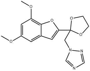1-((2-(5,7-Dimethoxy-2-benzofuranyl)-1,3-dioxolan-2-yl)methyl)-1H-1,2, 4-triazole 구조식 이미지