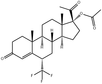 17-hydroxy-6alpha-(trifluoromethyl)pregn-4-ene-3,20-dione 17-acetate  구조식 이미지