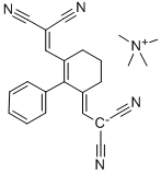 METHANAMINIUM, N,N,N-TRIMETHYL-, SALT WITH [[3-(2,2-DICYANOETHENYL)-2-PHENYL-2-CYCLOHEXEN-1-YLIDENE]METHYL]PROPANEDINITRILE (1:1) Structure