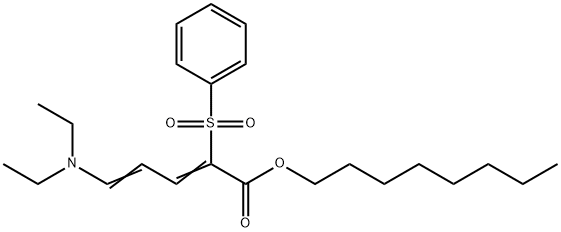 옥틸5-N,N-디에틸아미노-2-페닐설포닐-2,4-펜타디에노에이트 구조식 이미지
