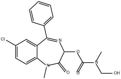 (Hydroxymethyl)methylcarbamic acid 7-chloro-2,3-dihydro-1-methyl-2-oxo-5-phenyl-1H-1,4-benzodiazepin-3-yl ester Structure