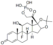 9-fluoro-11beta,21-dihydroxy-16alpha,17-(isopropylidenedioxy)pregna-1,4-diene-3,20-dione 21-(dihydrogen phosphate) 구조식 이미지