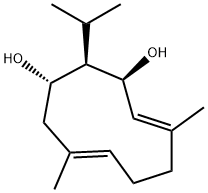 [1S,2R,3S,4E,8E,(-)]-5,9-Dimethyl-2-(1-methylethyl)-4,8-cyclodecadiene-1,3-diol Structure