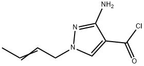 1H-Pyrazole-4-carbonyl chloride, 3-amino-1-(2-butenyl)- (9CI) Structure