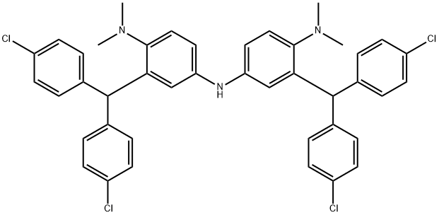1,4-Benzenediamine, 2-(bis(4-chlorophenyl)methyl)-N4-(3-(bis(4-chlorop henyl)methyl)-4-(dimethylamino)phenyl)-N1,N1-dimethyl- 구조식 이미지