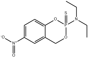 N,N-Diethyl-6-nitro-4H-1,3,2-benzodioxaphosphorin-2-amine 2-sulfide 구조식 이미지