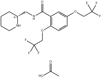 벤즈아미드,N-(2-피페리디닐메틸)-2,5-비스(2,2,2-트리플루오로에톡시)-,(R)-,모노아세테이트 구조식 이미지