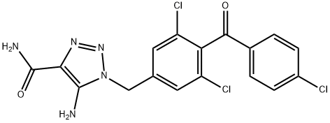 5-Amino-1-(3,5-dichloro-4-(4-chlorobenzoyl)benzyl)-1H-1,2,3-triazole-4-carboxamide 구조식 이미지