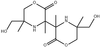 bis(3,5-dimethyl-5-hydroxymethyl-2-oxomorpholin-3-yl) Structure