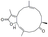 (6E,10R,14E,15aR)-5,8,9,10,13,15a-Hexahydro-3,6,10,14-tetramethylcyclotetradeca[b]furan-2,11(4H,12H)-dione 구조식 이미지