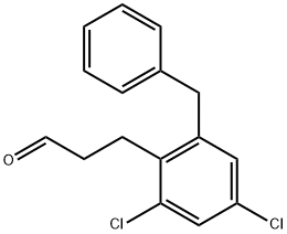 Benzenepropanal, 2,4-dichloro-6-(phenylMethyl)- Structure