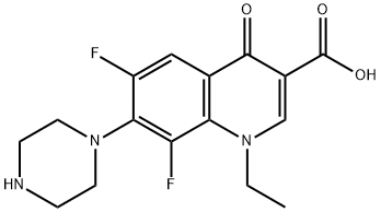 1-Ethyl-4-oxo-6,8-difluoro-7-piperazino-1,4-dihydroquinoline-3-carboxylic acid Structure