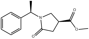(S)-메틸5-옥소-1-((R)-1-페닐에틸)피롤리딘-3-카르복실레이트 구조식 이미지