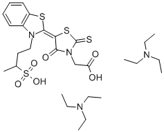 4-OXO-5-(3-(3-SULFOBUTYL)-2-(3H)-BENZOTHIAZOLIDENE)-2-THIOXO-3-THIAZOLIDINE ACETIC ACID TRIETHYLAMINE SALT Structure