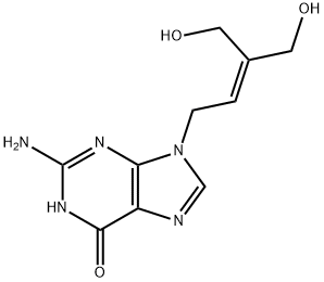 6H-Purin-6-one, 2-amino-1,9-dihydro-9-(4-hydroxy-3-(hydroxymethyl)-2-b utenyl)- 구조식 이미지